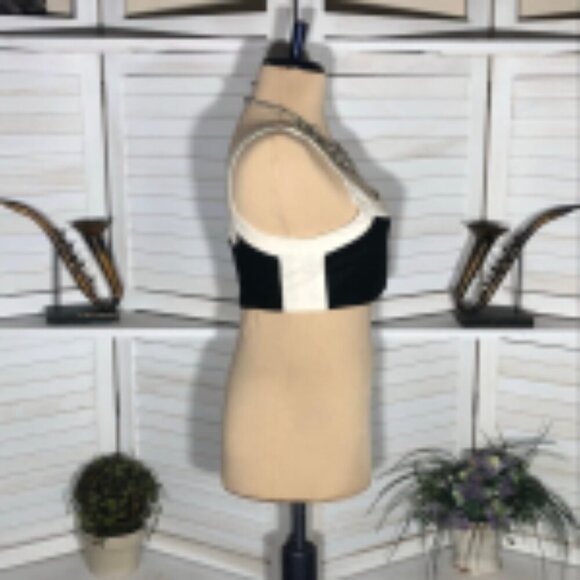 7 For All Mankind Colorblock Cropped Top XS - Picture 5 of 10